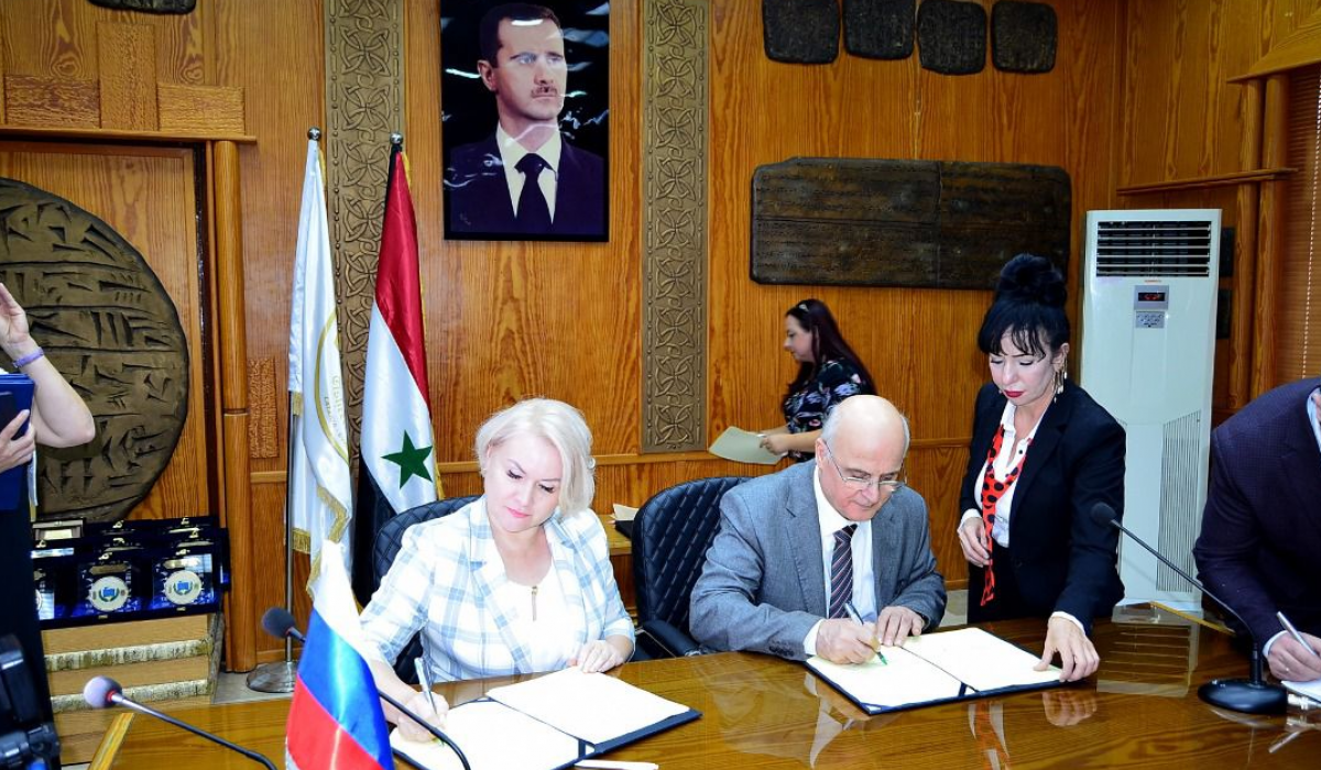 Minin university has signed the memorandum of understanding with Tishreen university in the Syrian Arab Republic.